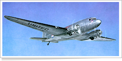 United Air Lines Douglas DC-3 reg unk